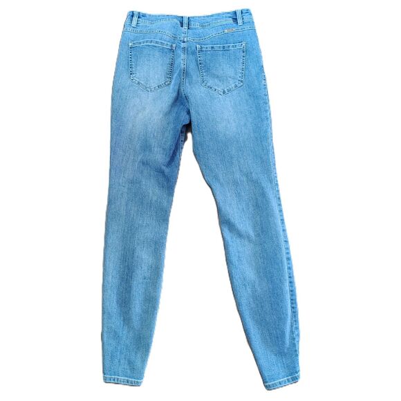 INC Distressed Curvy Mid Rise Sz 8 Long Tall Women's Skinny Stretch Jeans - Picture 3 of 4